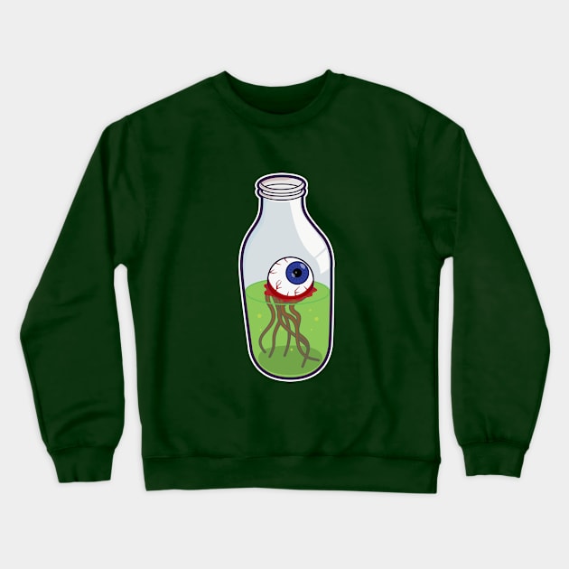 Creepy Eyeball in a Bottle Crewneck Sweatshirt by Hixon House